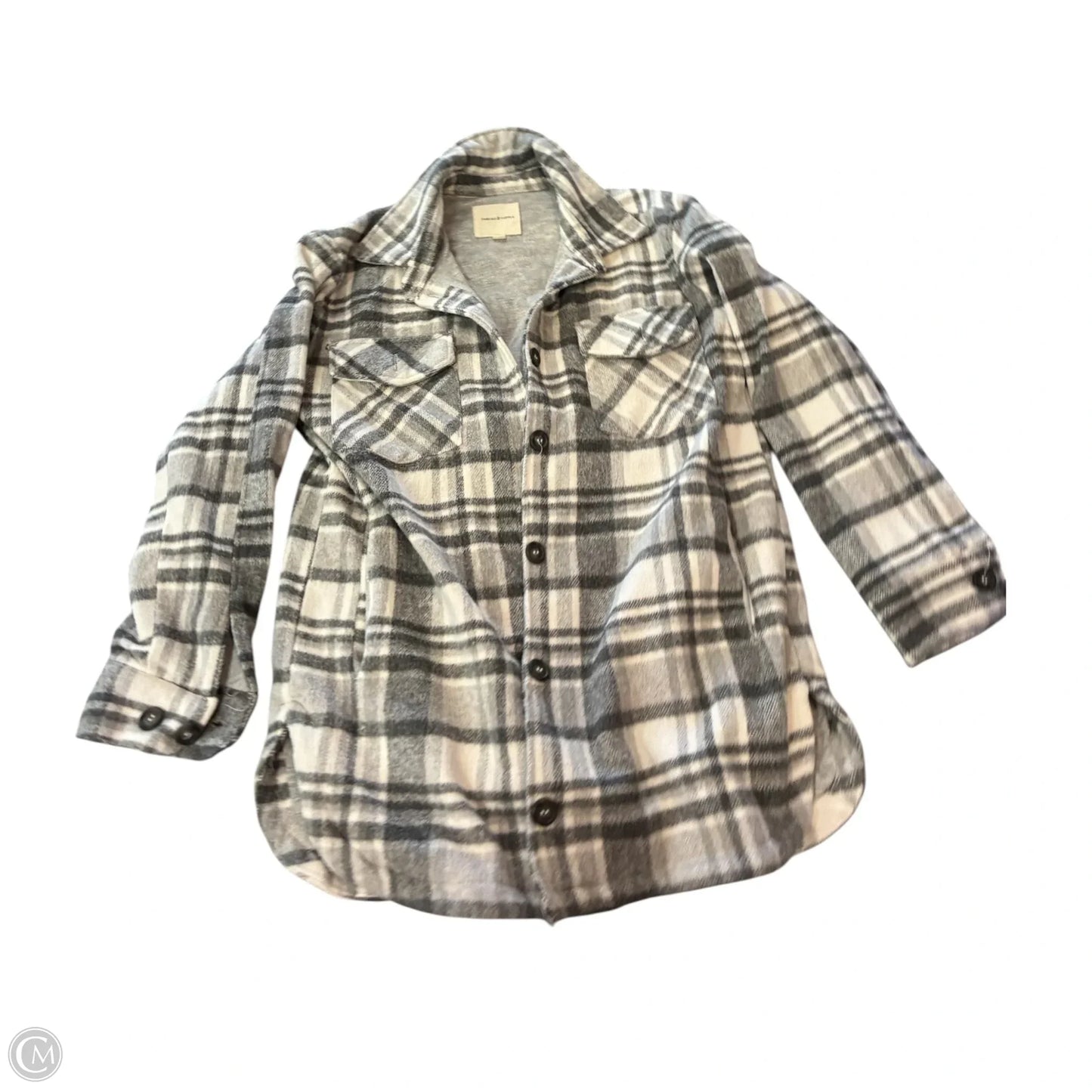 Jacket Fleece By Thread And Supply In Grey & White, Size: S