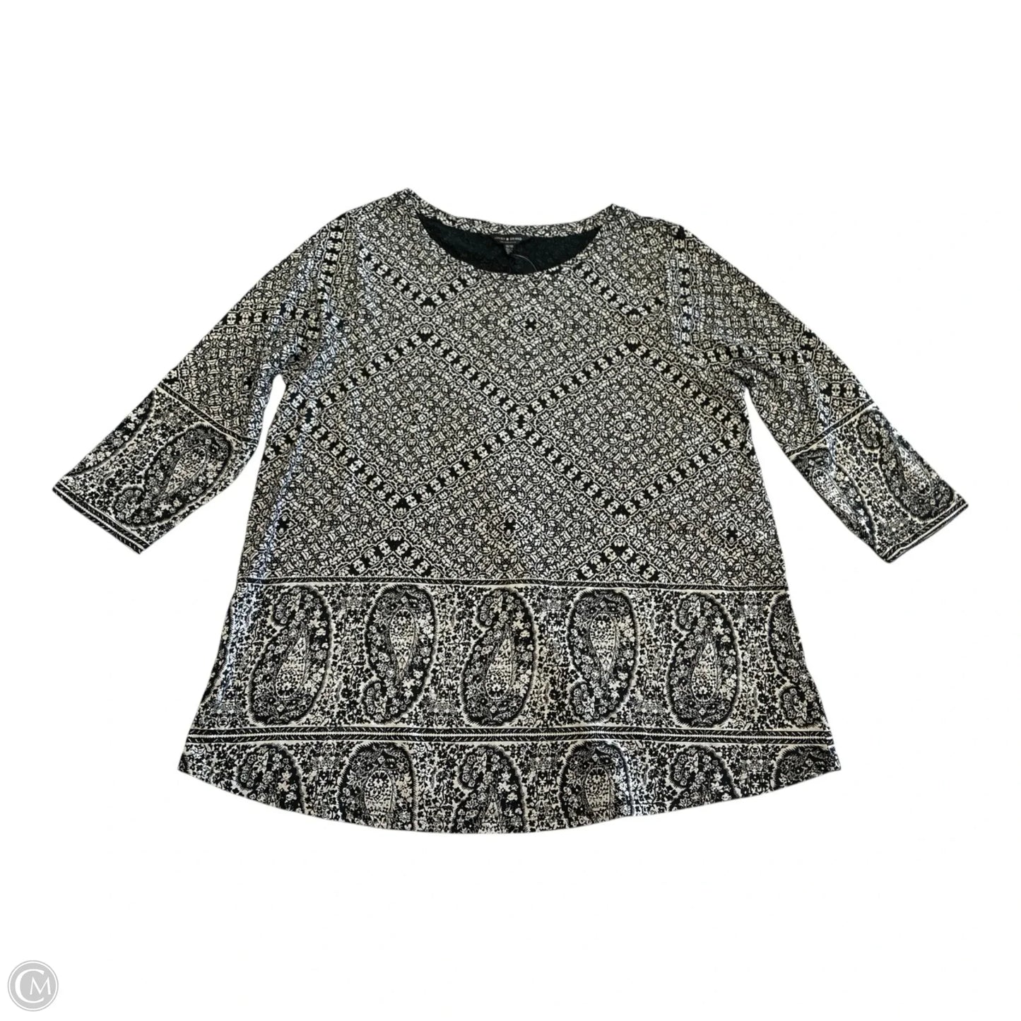 Top Long Sleeve By Lucky Brand In Black & Tan, Size: 1x