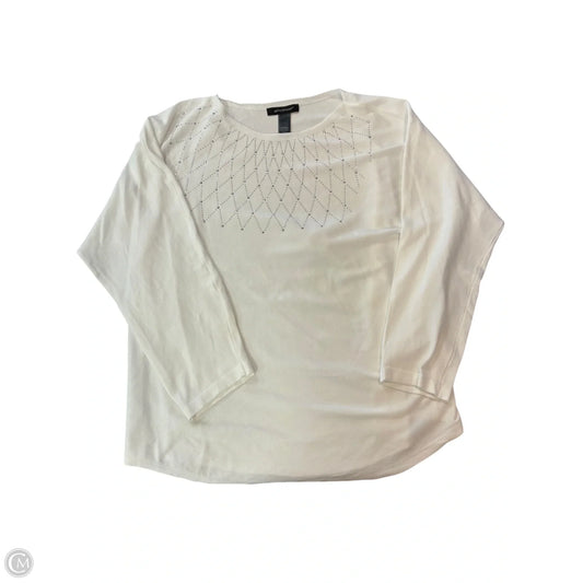 Sweater By Ashley Stewart In White, Size: 2x
