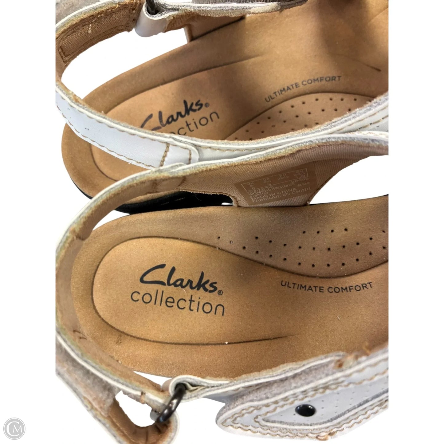 Sandals Flats By Clarks In White, Size: 8.5