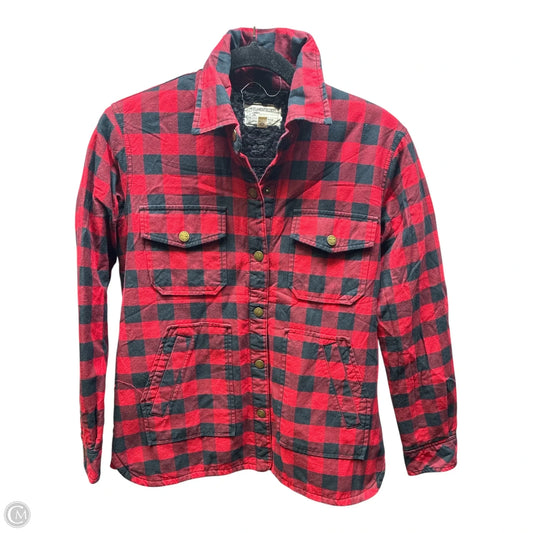 Jacket Faux Fur & Sherpa By Current/elliott In Checkered Pattern, Size: S