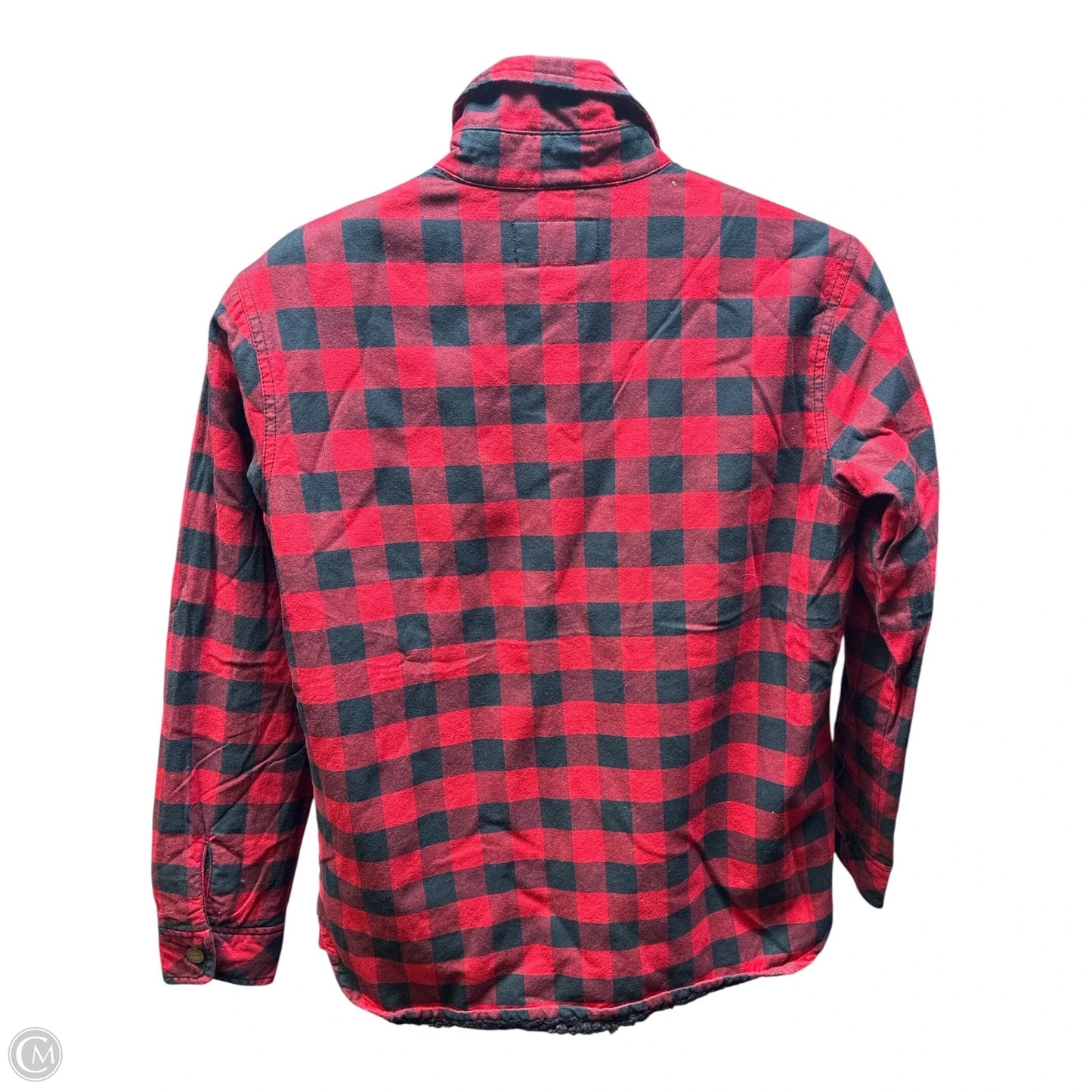 Jacket Faux Fur & Sherpa By Current/elliott In Checkered Pattern, Size: S