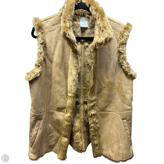 Vest Faux Fur & Sherpa By Tweeds In Brown, Size: L