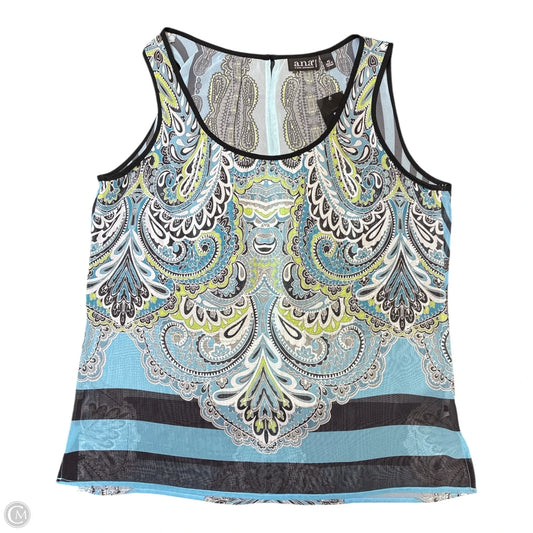 Top Sleeveless By Ana In Blue & Green, Size: Sp
