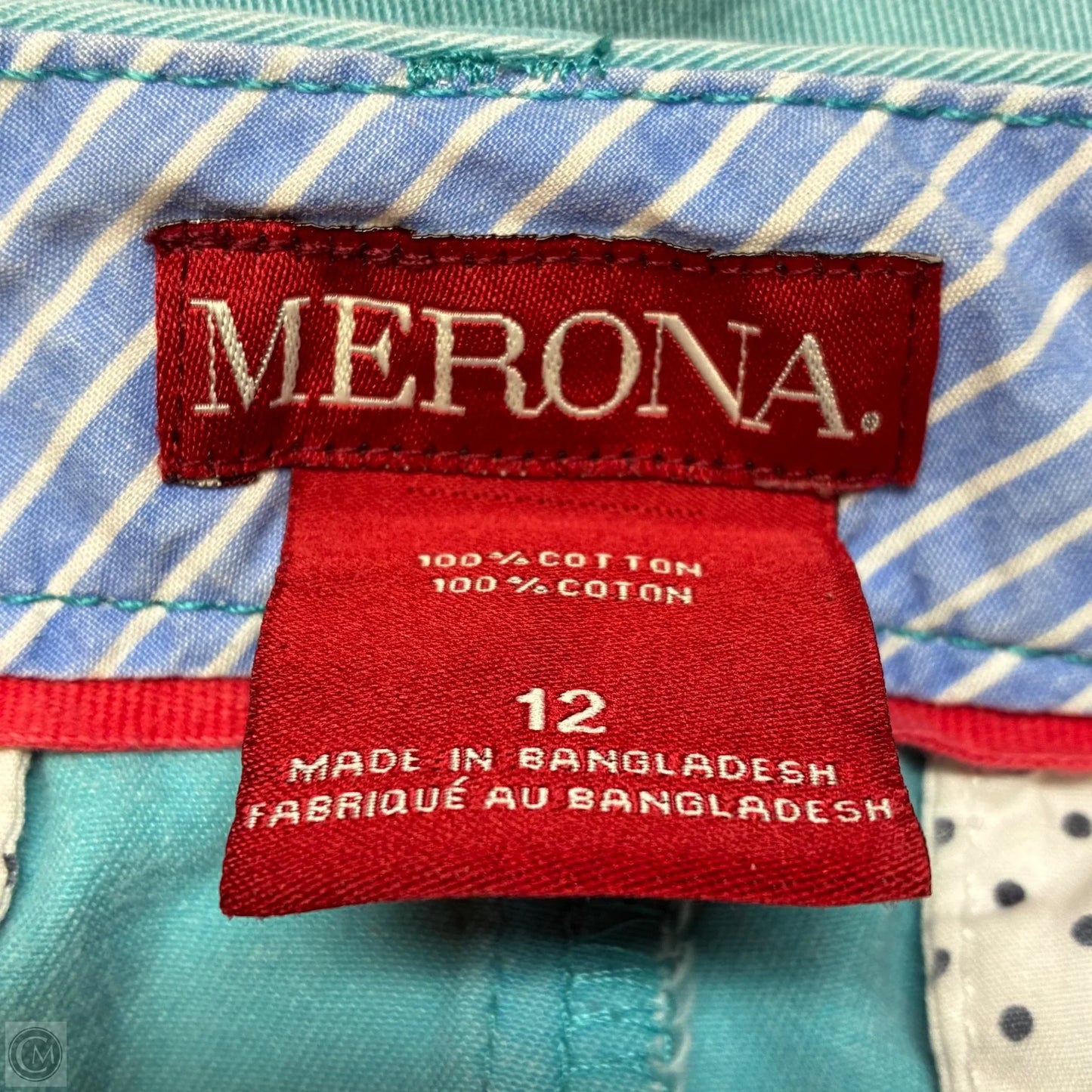 Shorts By Merona In Aqua, Size: 12