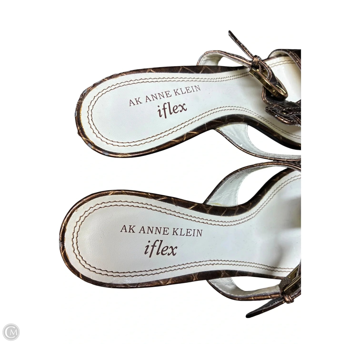 Sandals Heels Kitten By Anne Klein In Bronze, Size: 7
