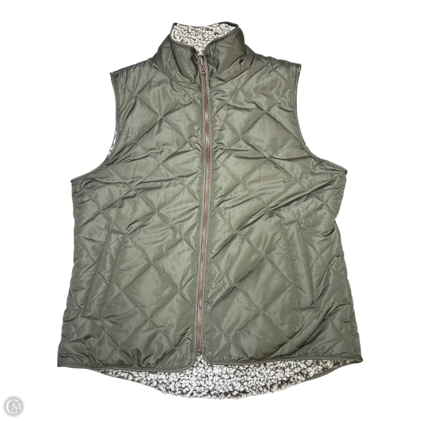 Vest Puffer & Quilted By Clothes Mentor In Green, Size: M