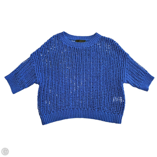 Sweater Short Sleeve By Zara In Blue, Size: S