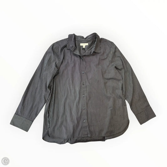 Blouse Long Sleeve By Banana Republic In Black & White, Size: Xl