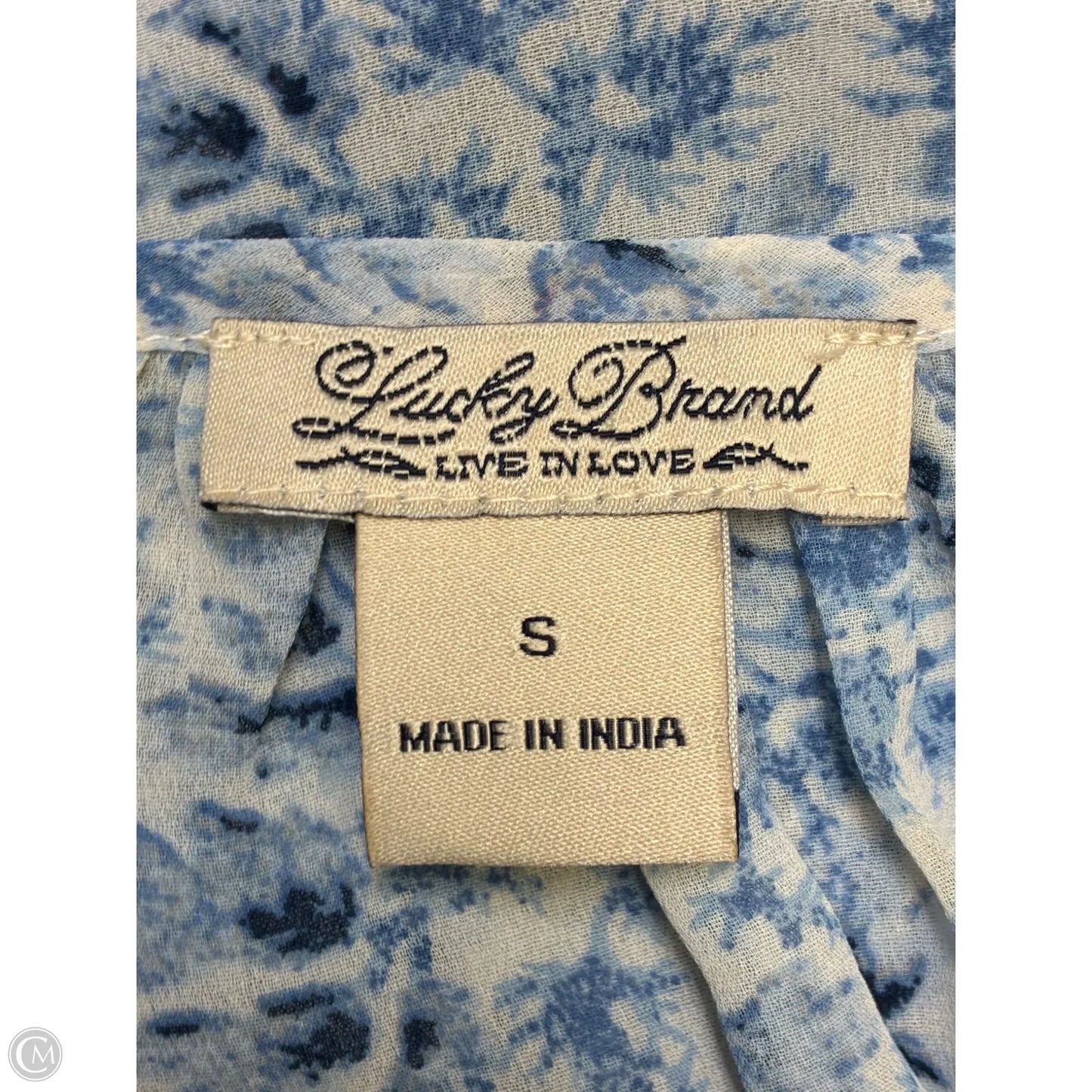Top Long Sleeve By Lucky Brand In Blue & White, Size: S