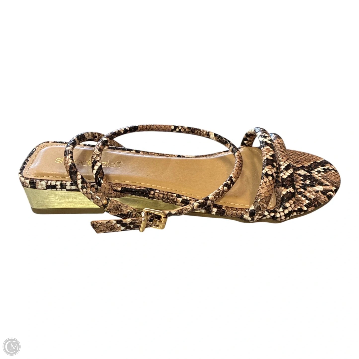 Sandals Flats By Shoedazzle In Snakeskin Print, Size: 7.5