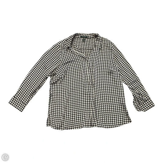 Blouse Long Sleeve By Lauren By Ralph Lauren In Black & White, Size: 2x