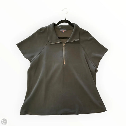 Athletic Top Short Sleeve By Skies Are Blue In Black, Size: 1x