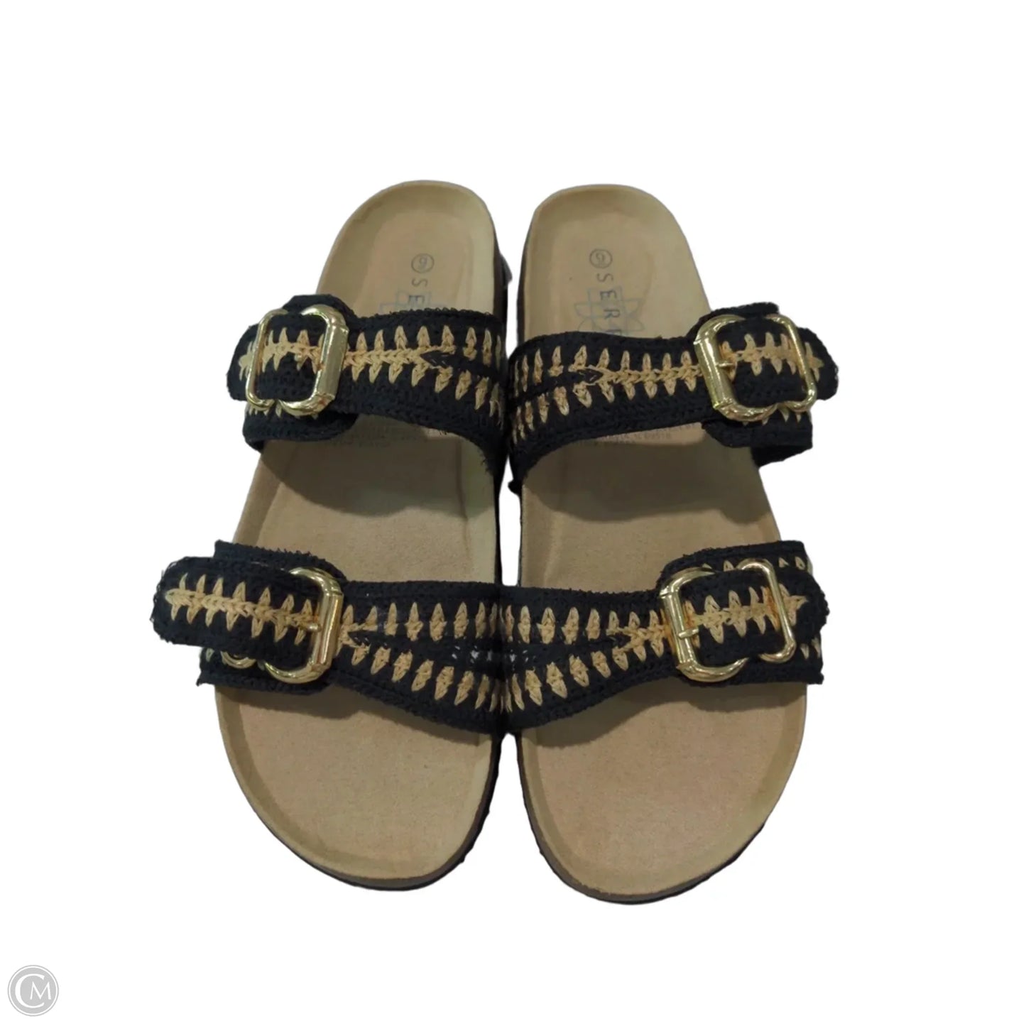 Sandals Flats By Serra In Black & Brown, Size: 9