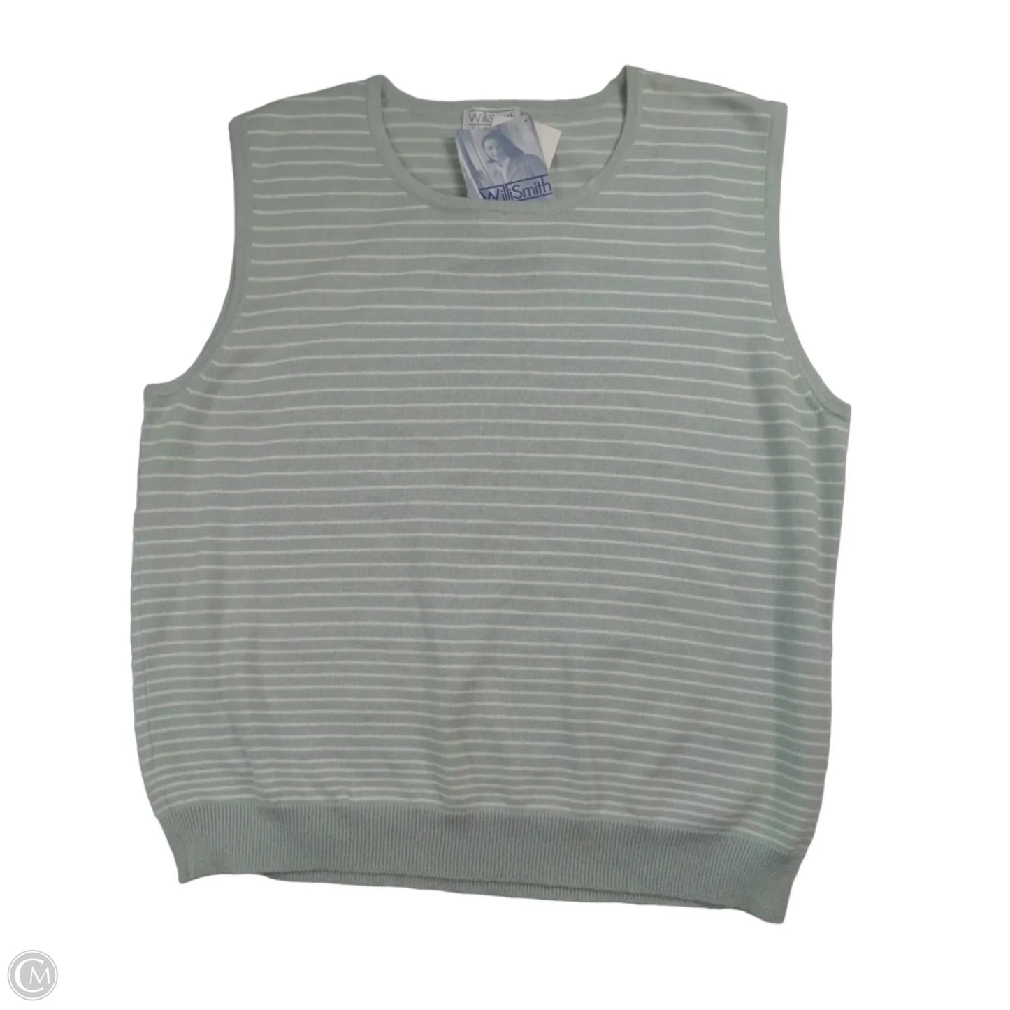 Top Sleeveless By Willi Smith In Green & White, Size: Xl