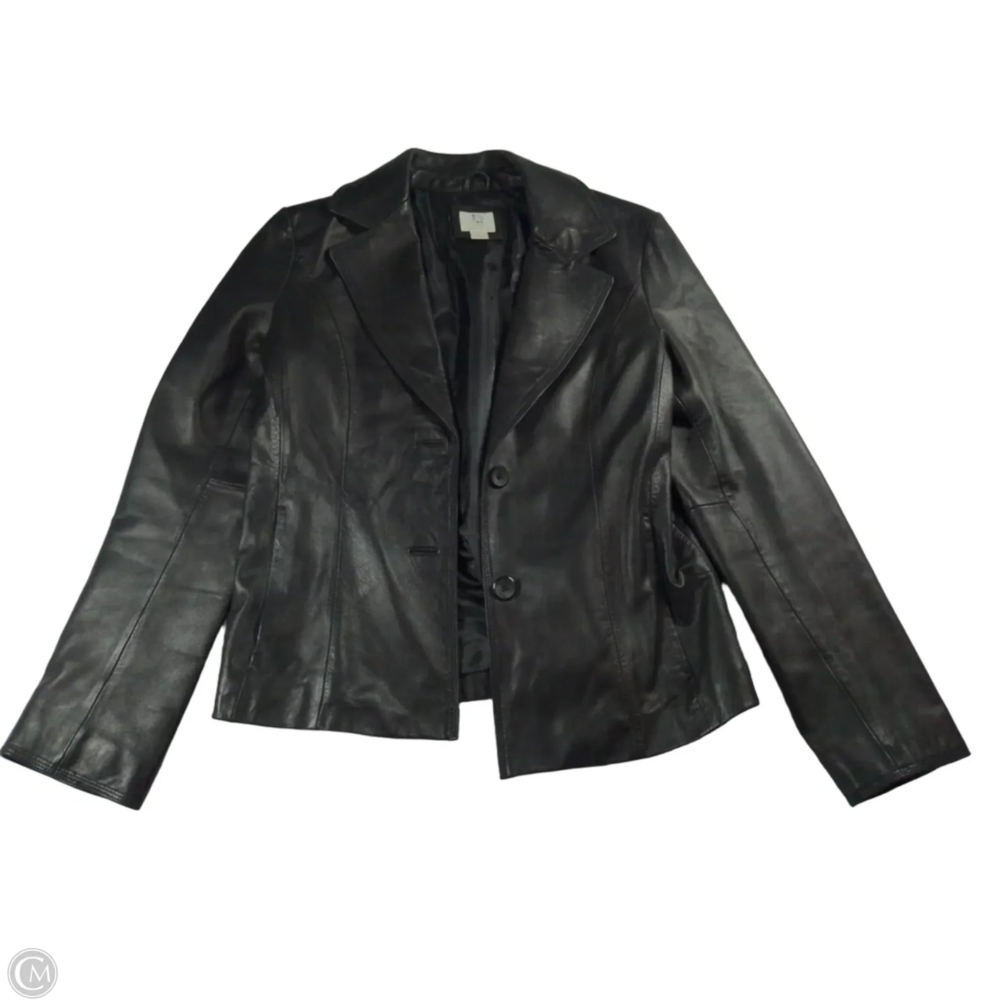 Jacket Leather By Apt 9 In Black, Size: M
