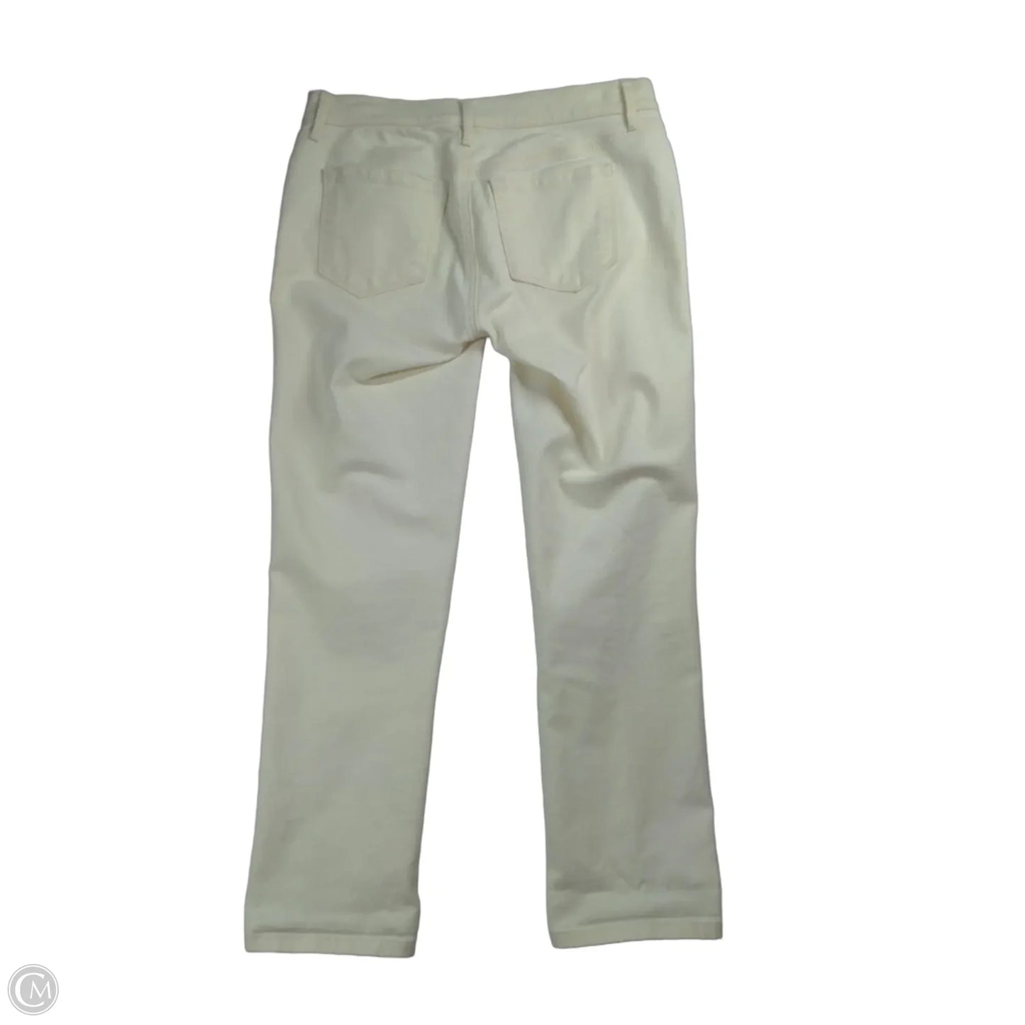 Jeans Cropped By Loft In White Denim, Size: 4