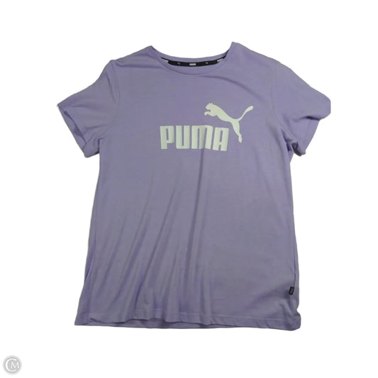 Athletic Top Short Sleeve By Puma In Purple, Size: L