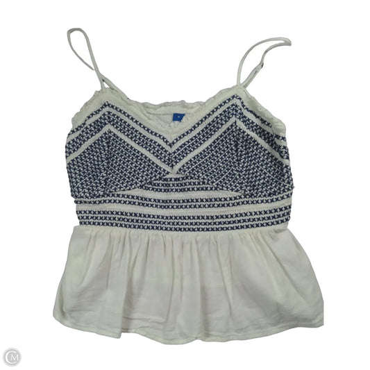 Top Sleeveless By Old Navy In Blue & White, Size: M