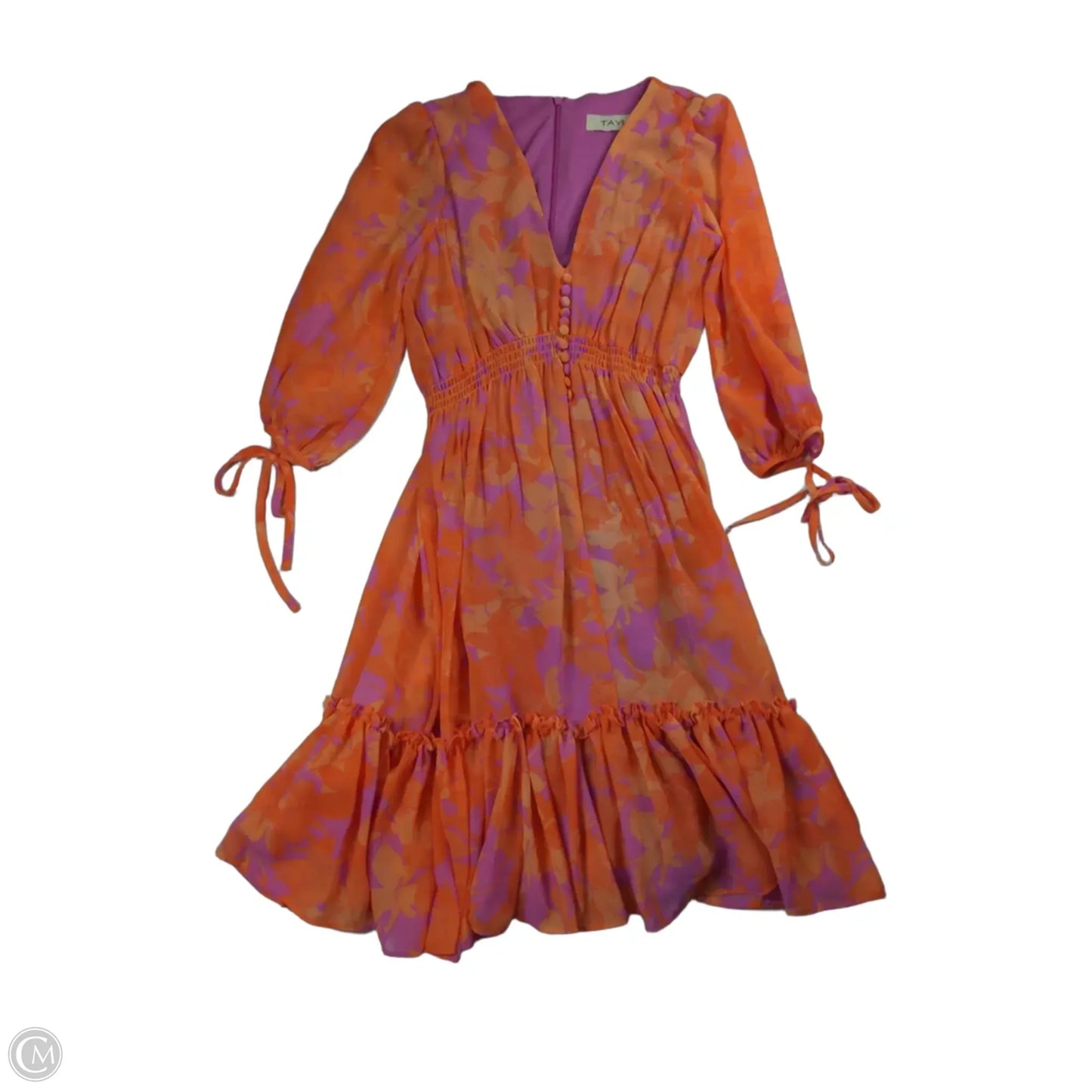 Dress Casual Short By Taylor In Orange & Purple, Size: Xs