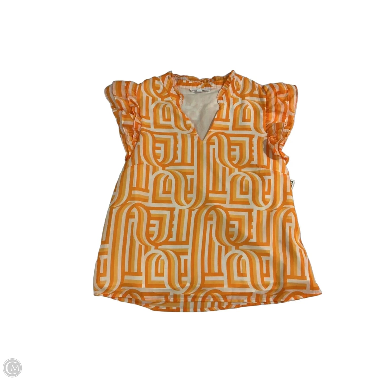 Blouse Sleeveless By Michelle Mcdowell In Orange & White, Size: M
