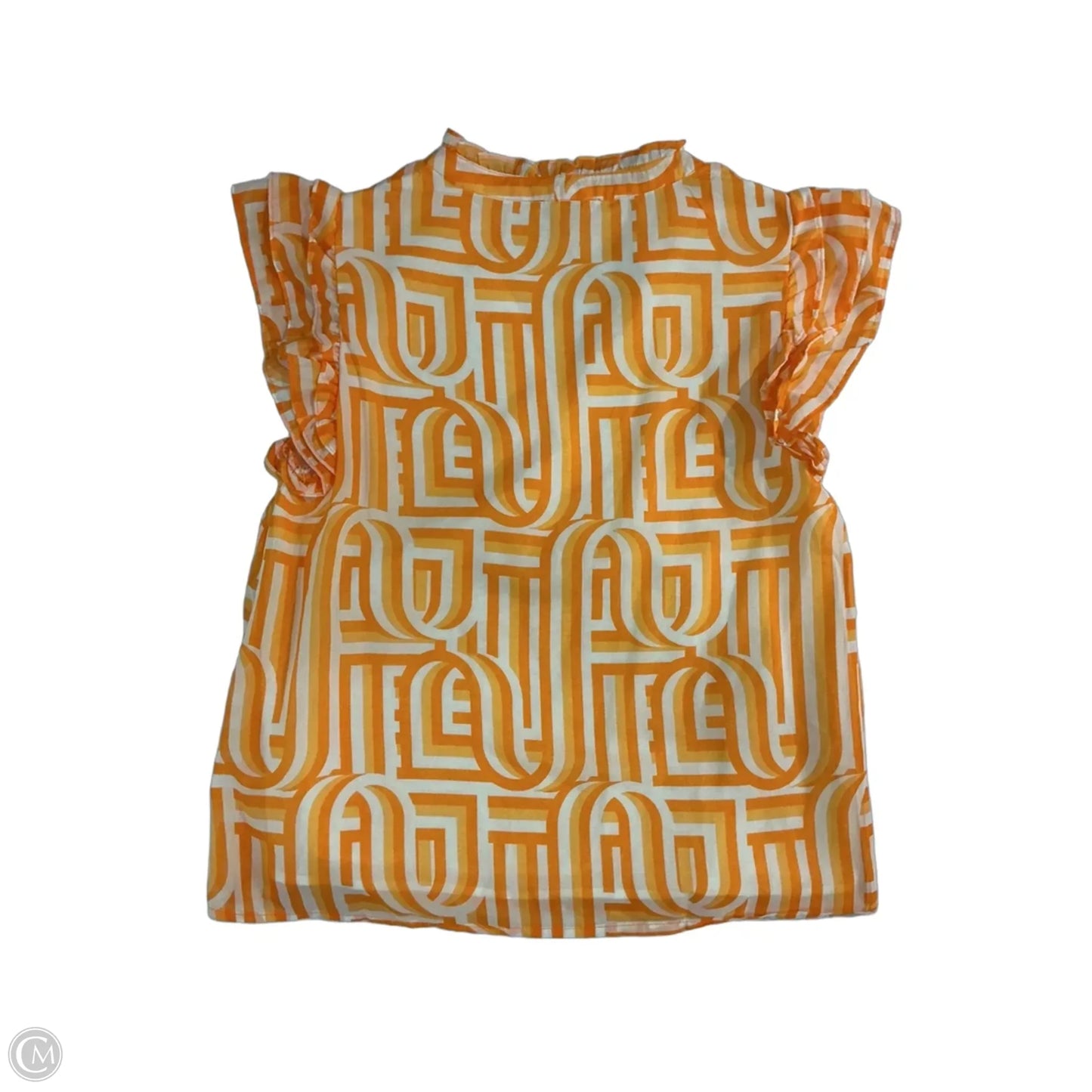 Blouse Sleeveless By Michelle Mcdowell In Orange & White, Size: M