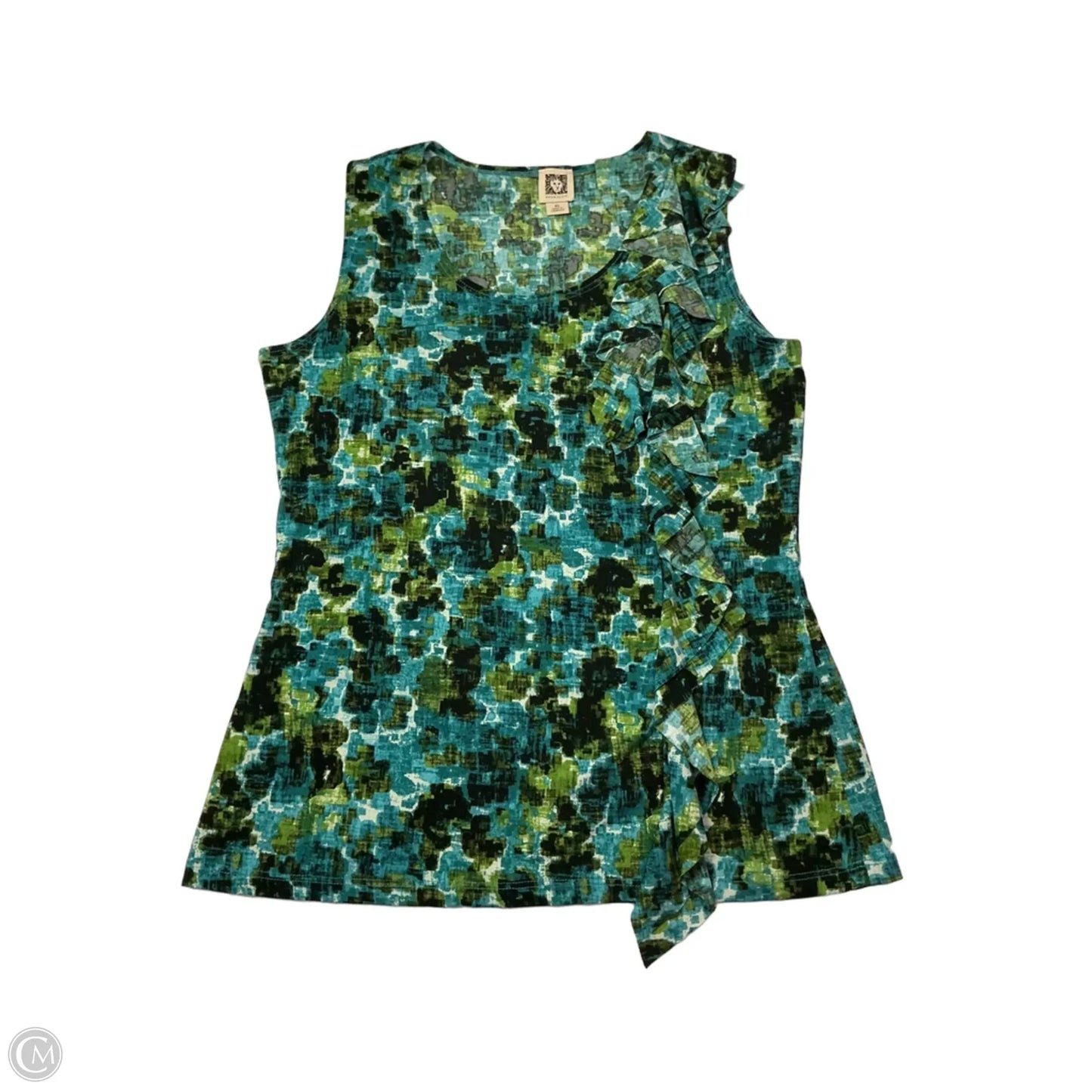 Top Sleeveless By Anne Klein In Blue & Green, Size: Xl