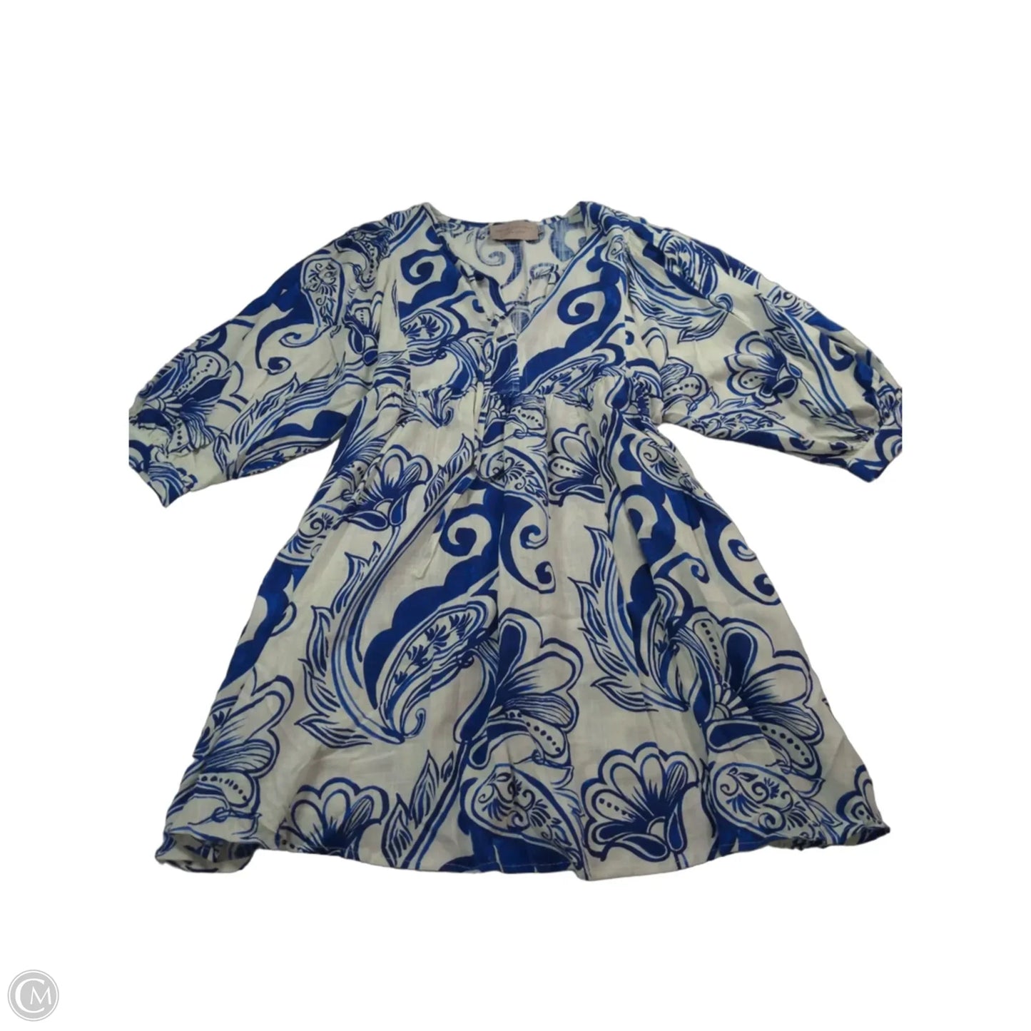 Dress Casual Short By Clothes Mentor In Blue & White, Size: S