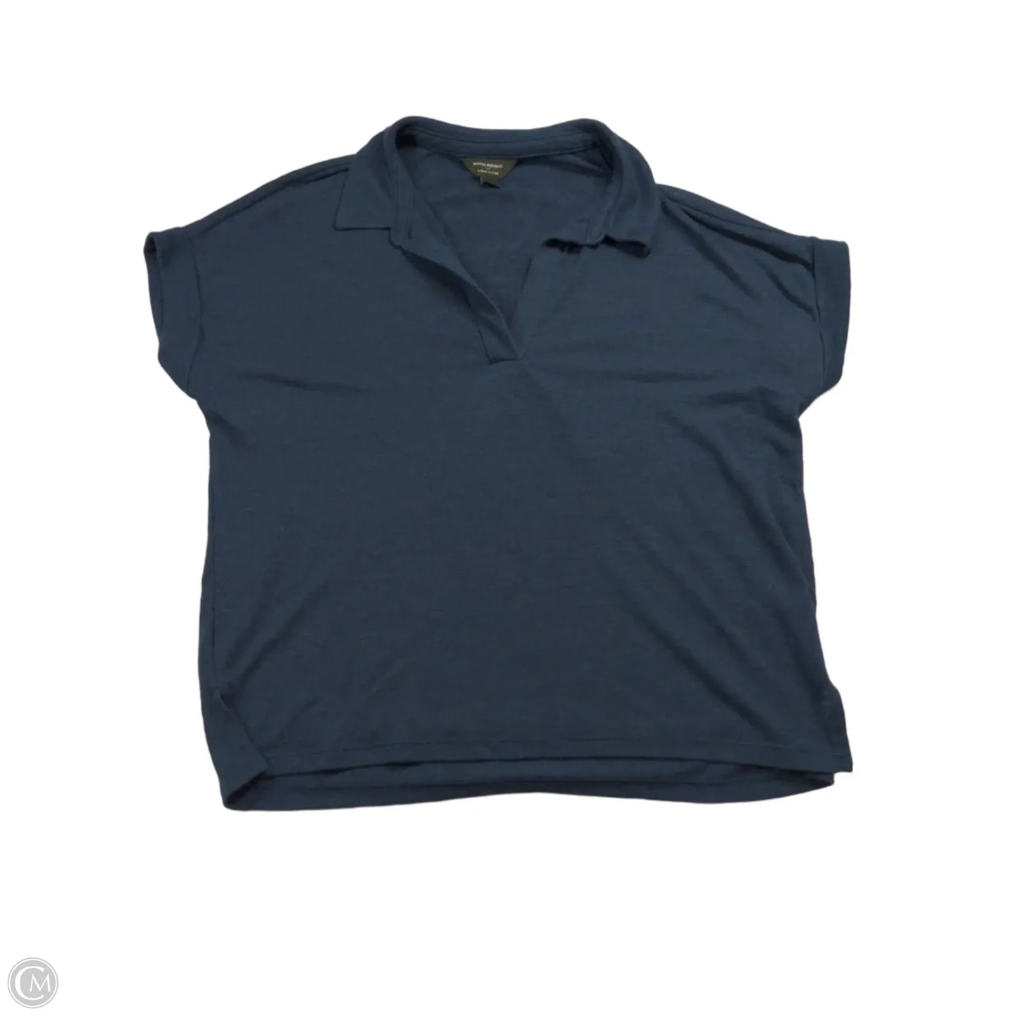Top Short Sleeve By Banana Republic In Navy, Size: S