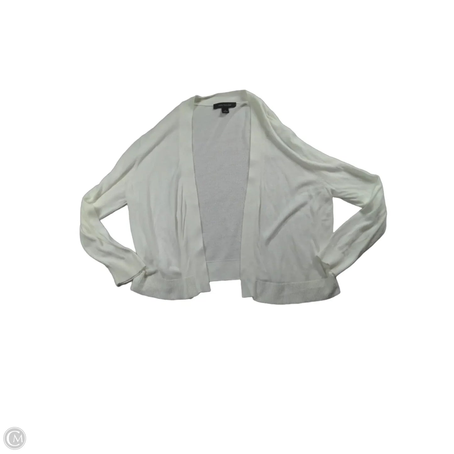 Sweater Cardigan By Ann Taylor In White, Size: M