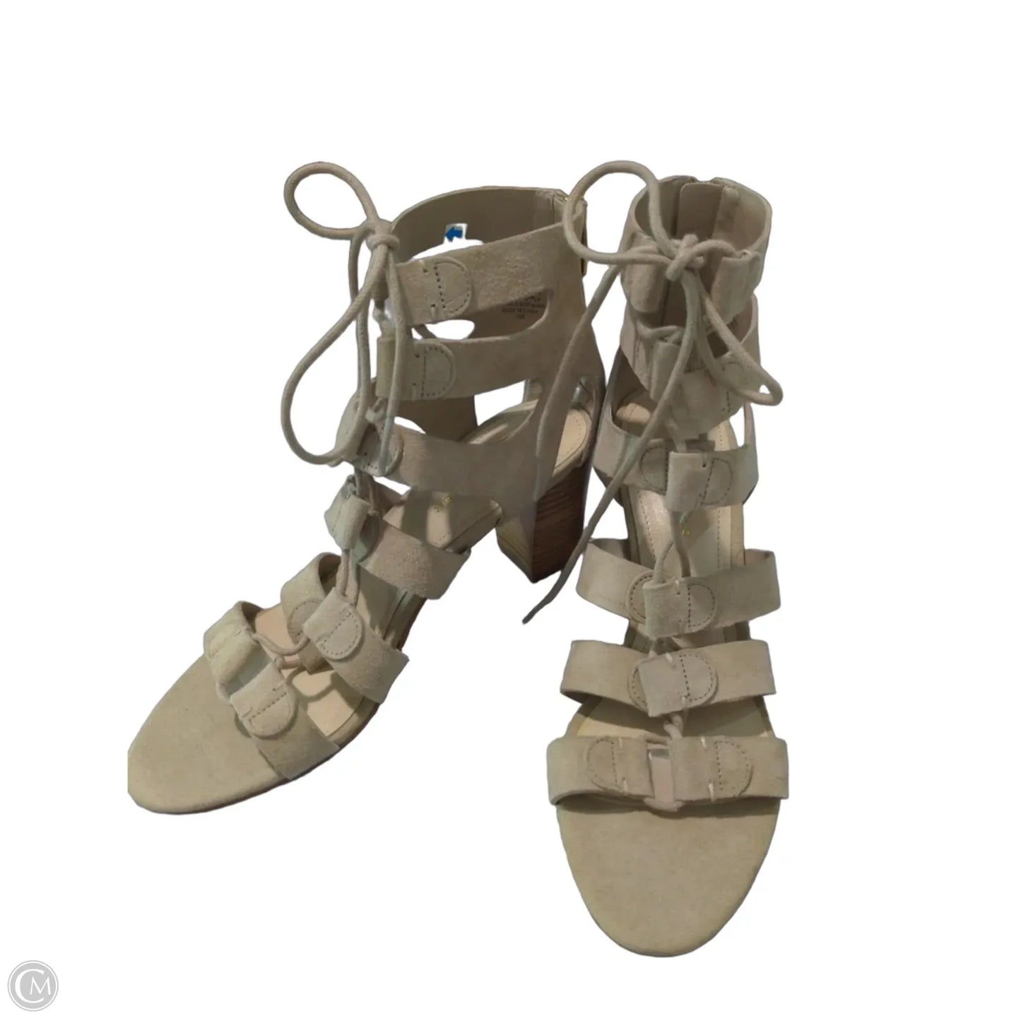 Sandals Heels Block By Marc Fisher In Beige, Size: 7