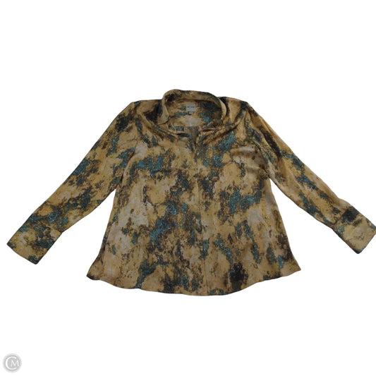 Blouse Long Sleeve By Nic + Zoe In Multi-colored, Size: S