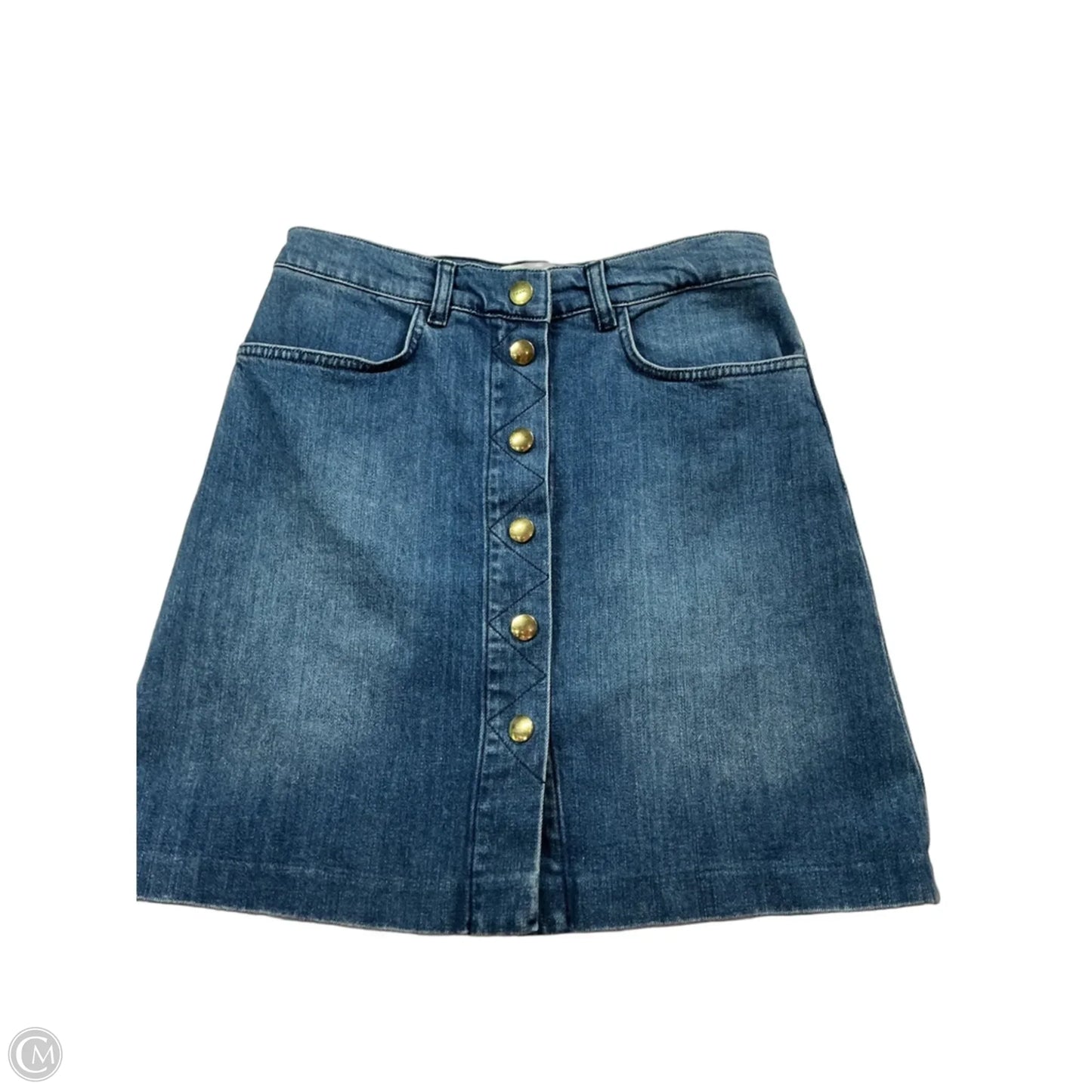 Skirt Mini & Short By Frame In Blue Denim, Size: 26