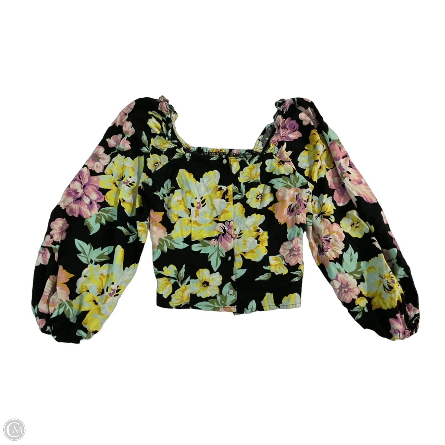 Blouse Long Sleeve By Who What Wear In Floral Print, Size: Xs