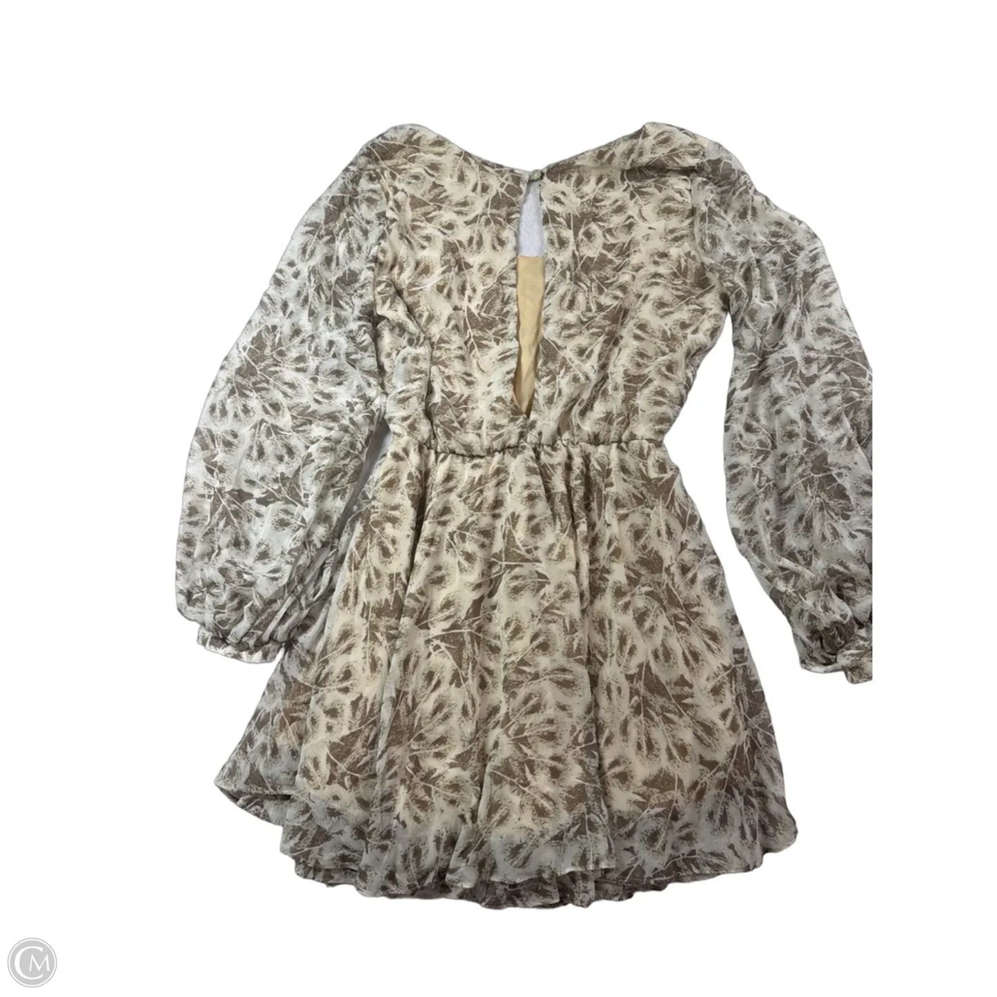 Dress Casual Short By Fabrik In Brown & Cream, Size: S