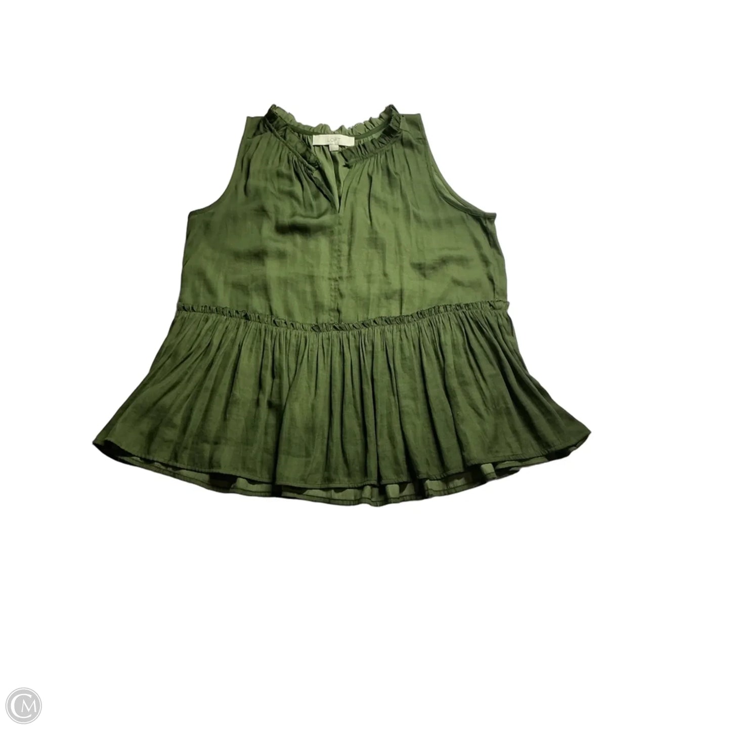 Top Sleeveless By Loft In Green, Size: S