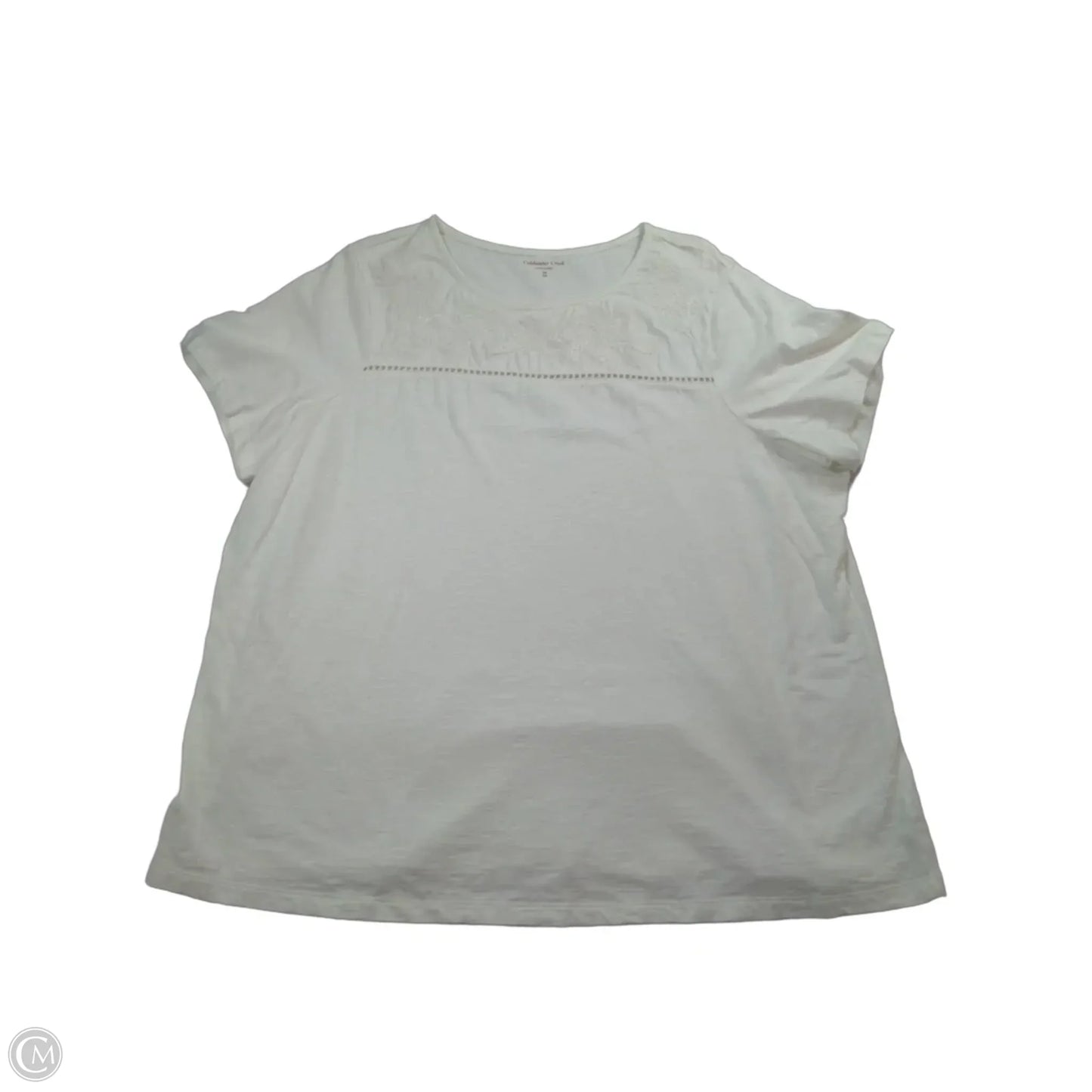 Top Short Sleeve By Coldwater Creek In White, Size: 3x