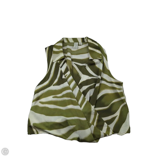 Top Sleeveless By Josie In Green & White, Size: Sp