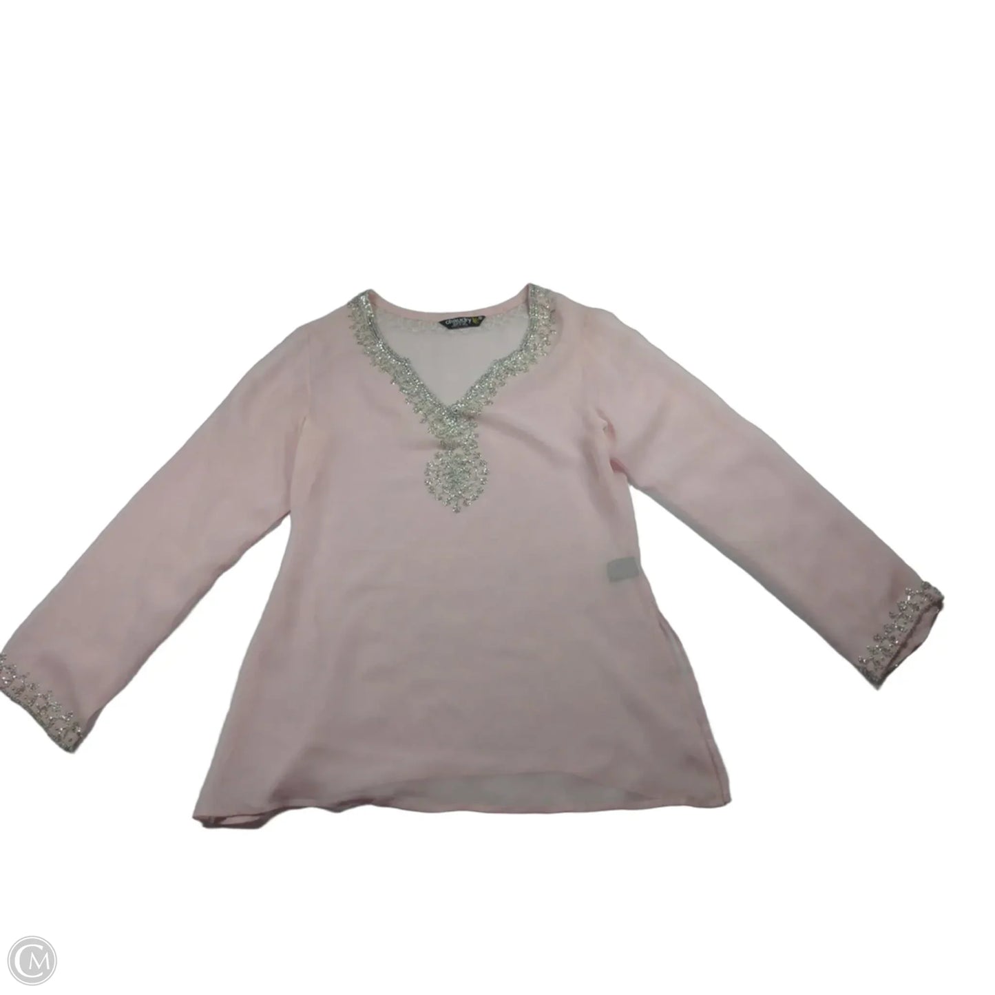 Top Long Sleeve By Clothes Mentor In Pink & Silver, Size: S
