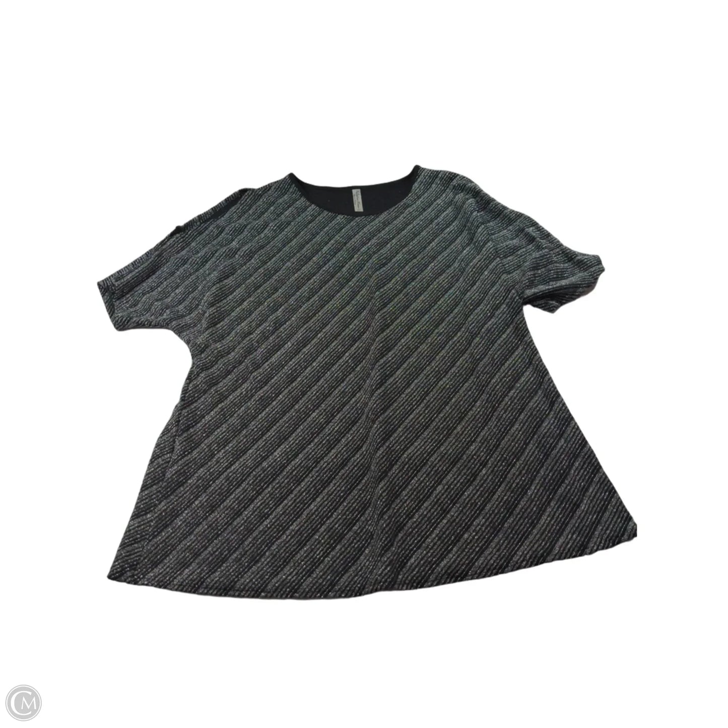 Top Short Sleeve By Clothes Mentor In Black & Silver, Size: 3x
