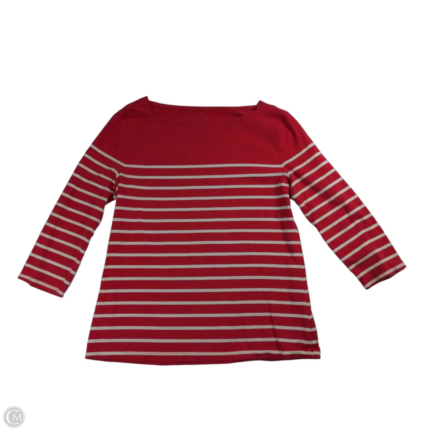 Top 3/4 Sleeve By Clothes Mentor In Red & White, Size: M