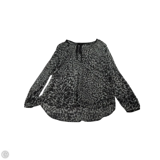 Top Long Sleeve By Ana In Black & White, Size: L