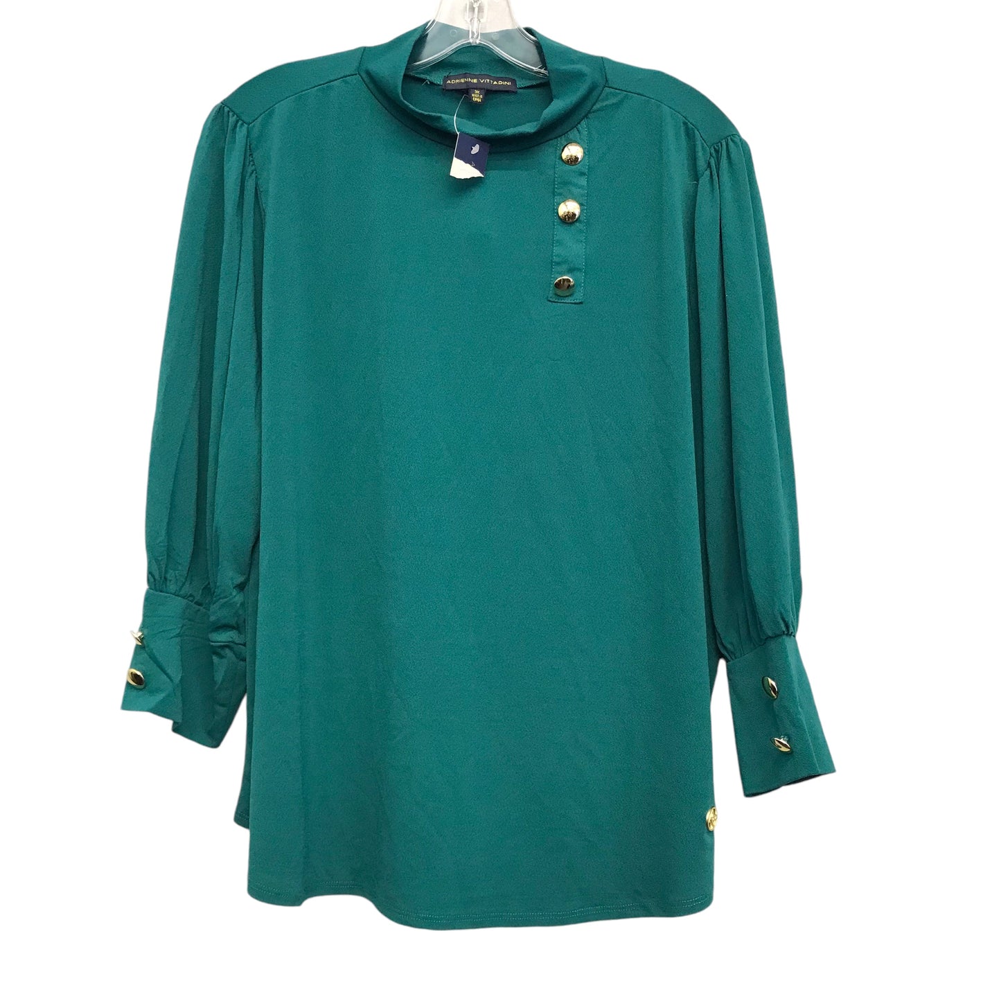 Top 3/4 Sleeve By Adrienne Vittadini In Green, Size:3X