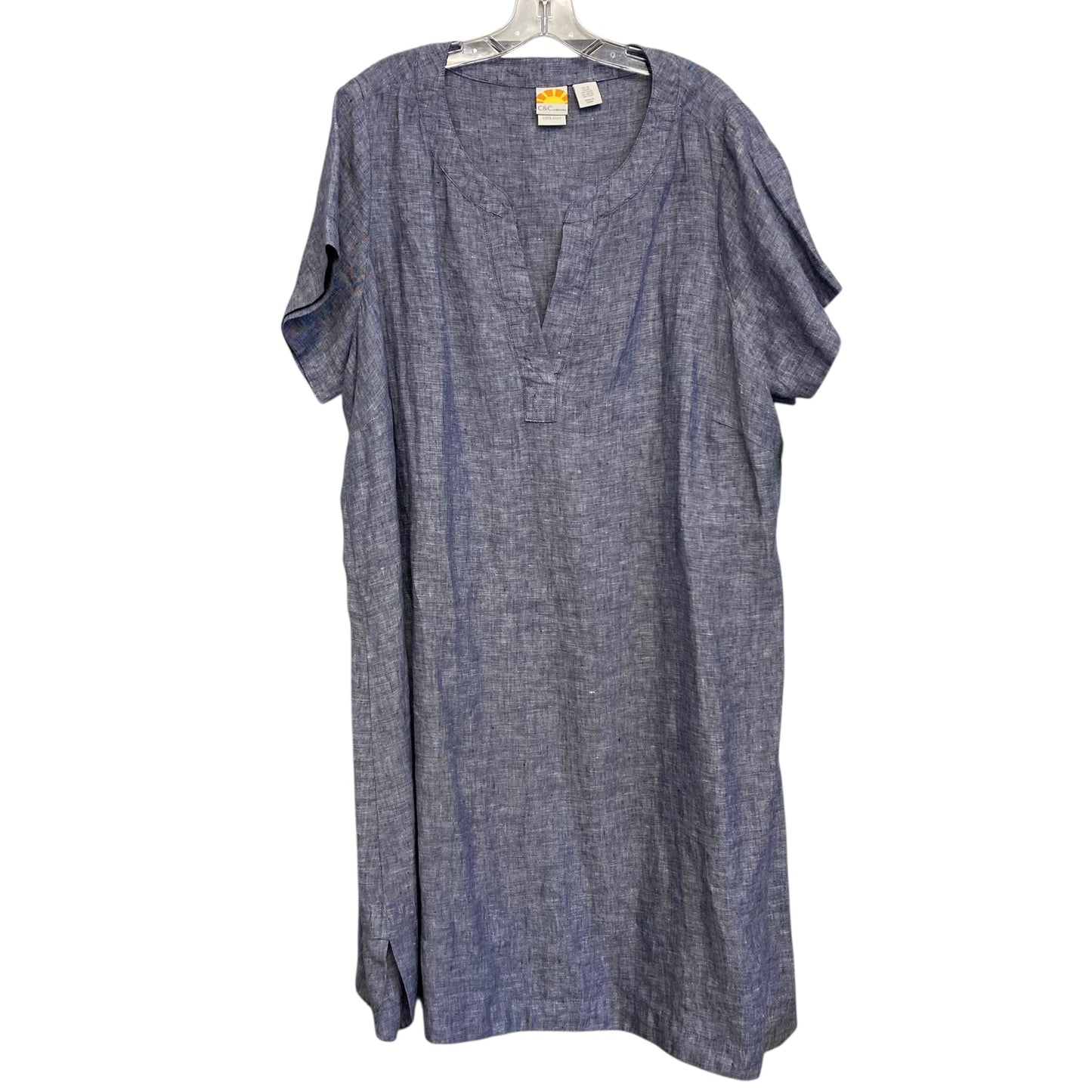 Dress Casual Short By C And C In Blue, Size:2X