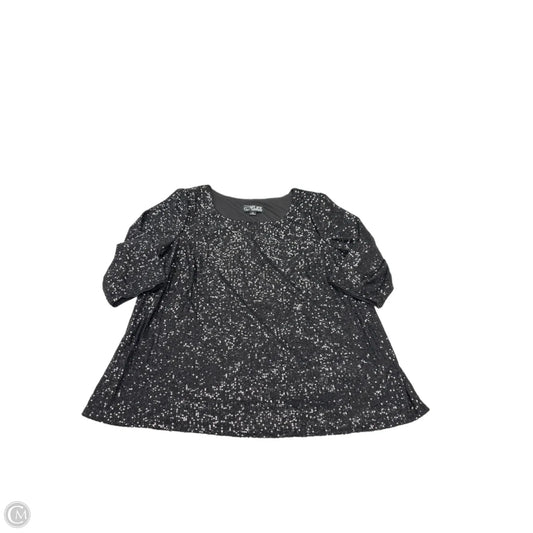 Blouse Short Sleeve By Alex Evenings In Black, Size: 2x