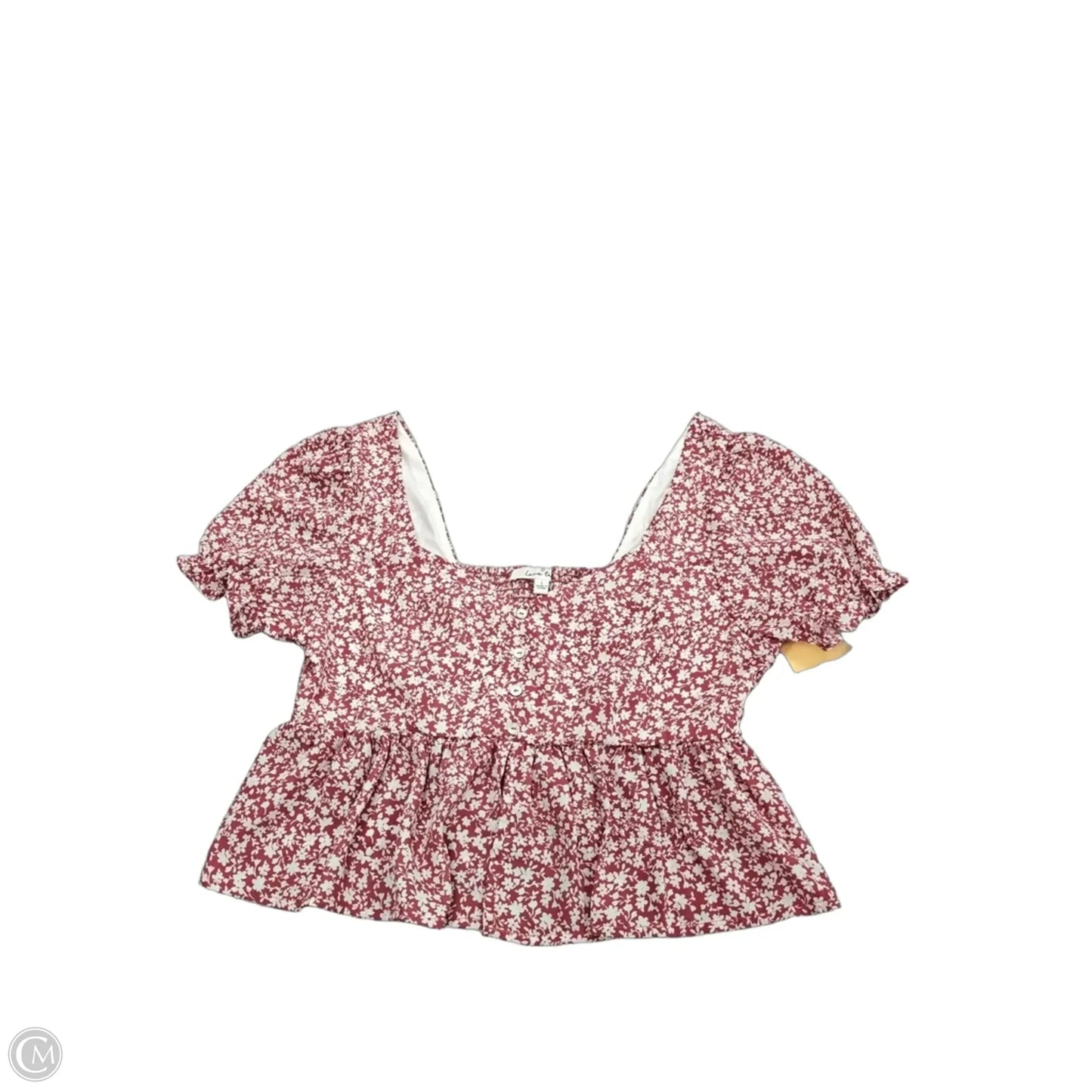 Top Short Sleeve By Love Tree In Floral Print, Size: L