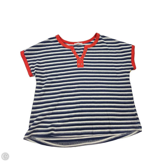 Top Short Sleeve By Staccato In Striped Pattern, Size: Xl