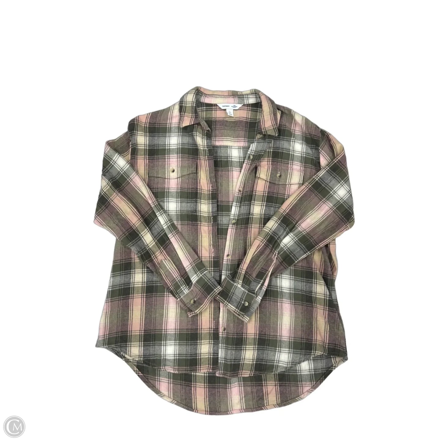 Top Long Sleeve By Old Navy In Plaid Pattern, Size: L