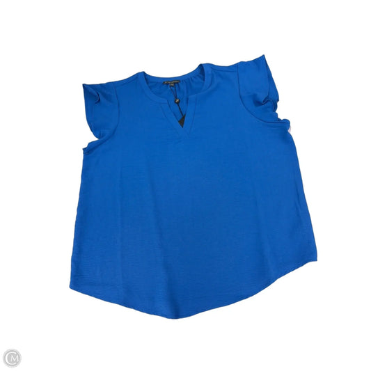 Top Short Sleeve By Adrianna Papell In Blue, Size: Xl