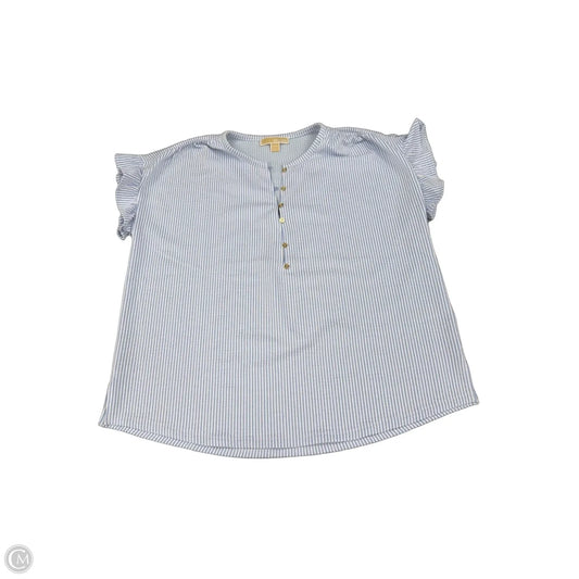 Top Short Sleeve By Michael By Michael Kors In Blue & White, Size: Xl